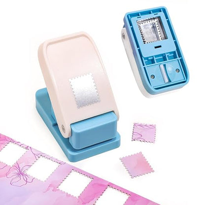 Easy-Press Postage Stamp Paper Punch – Large Craft Cutter for Scrapbooking & Card Making