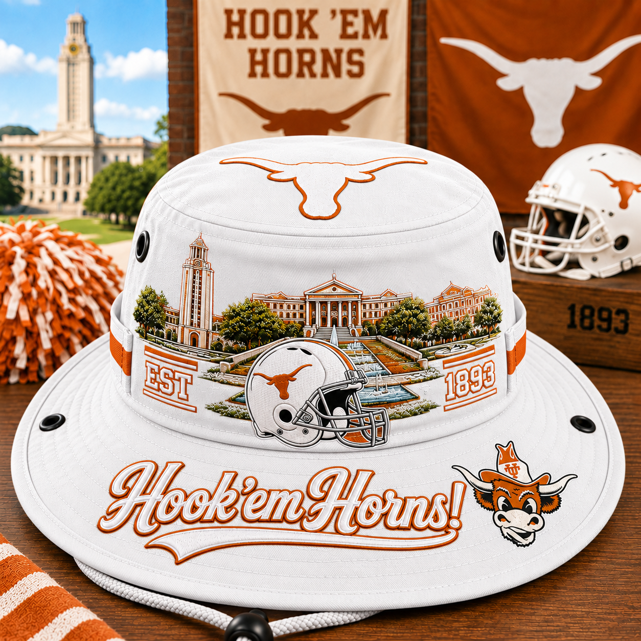 🇺🇸 Last Day Promo: 49% OFF🤘🐂Hook 'em Horns Boonie Hat🏈