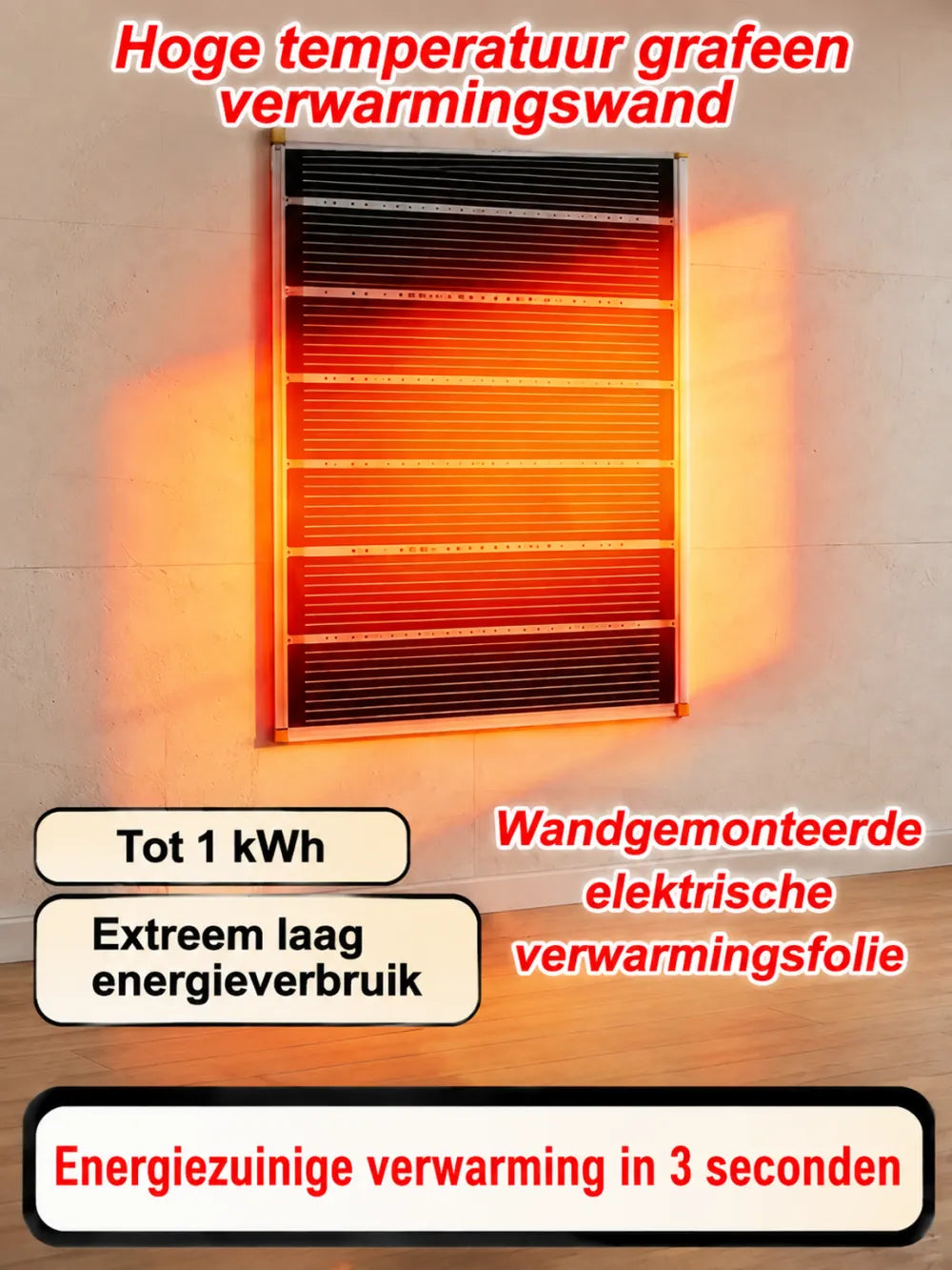 🔥3-Second Rapid Heating Honeycomb Graphene Far-Infrared Ceramic Wall Heater | Low Noise, Energy Efficient Indoor Wall Mount Space Heater