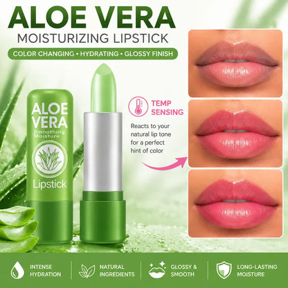🎀Aloe Vera Color-Changing Lip Balm – Body-Temp Tinted Lipstick