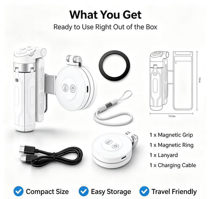 📹Zoomable Magnetic Palm Grip | Selfie Stick & Tripod