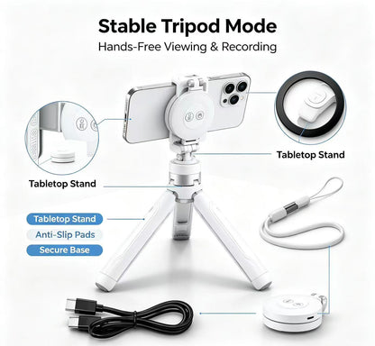 📹Zoomable Magnetic Palm Grip | Selfie Stick & Tripod