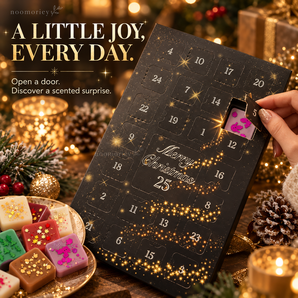 ⏰Only 50 Left!!!🚨—Available While Supplies Last.🎄 25-Day Luxury Wax Melt Advent Calendar – Scented Soy Wax Surprises for Cozy Christmas Moments !!!🎁