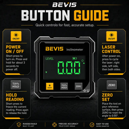 🧲 Magnetic Digital Angle Gauge – Laser Alignment, ZERO Function & USB Rechargeable