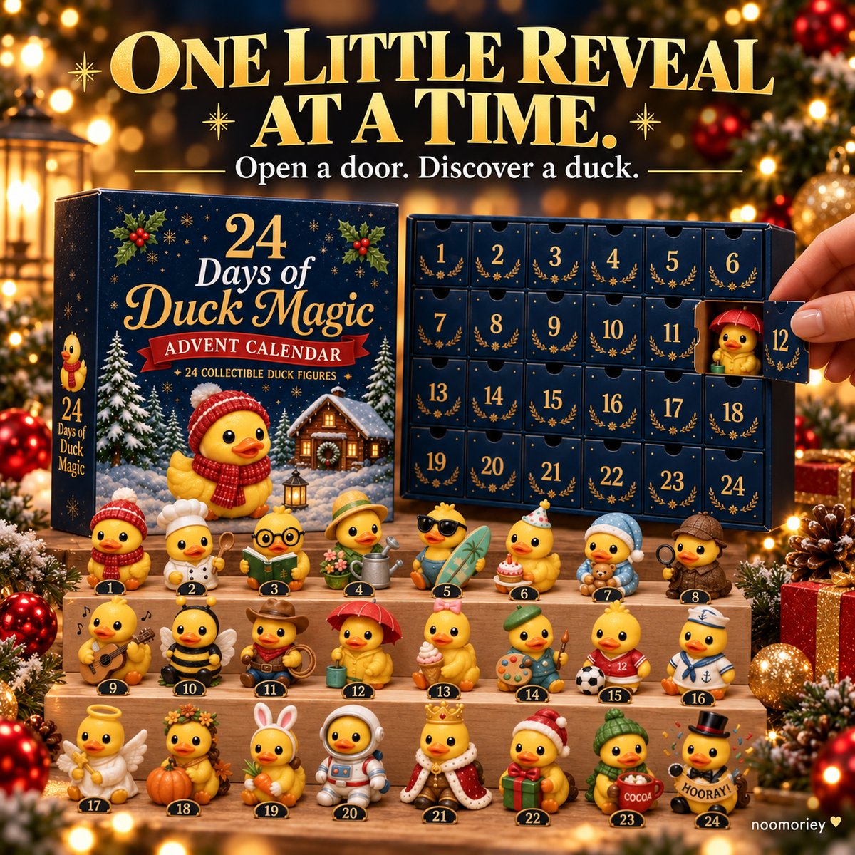 24-Day Duck Advent Calendar – Cute Collectible Duck Figures Christmas Gift Set