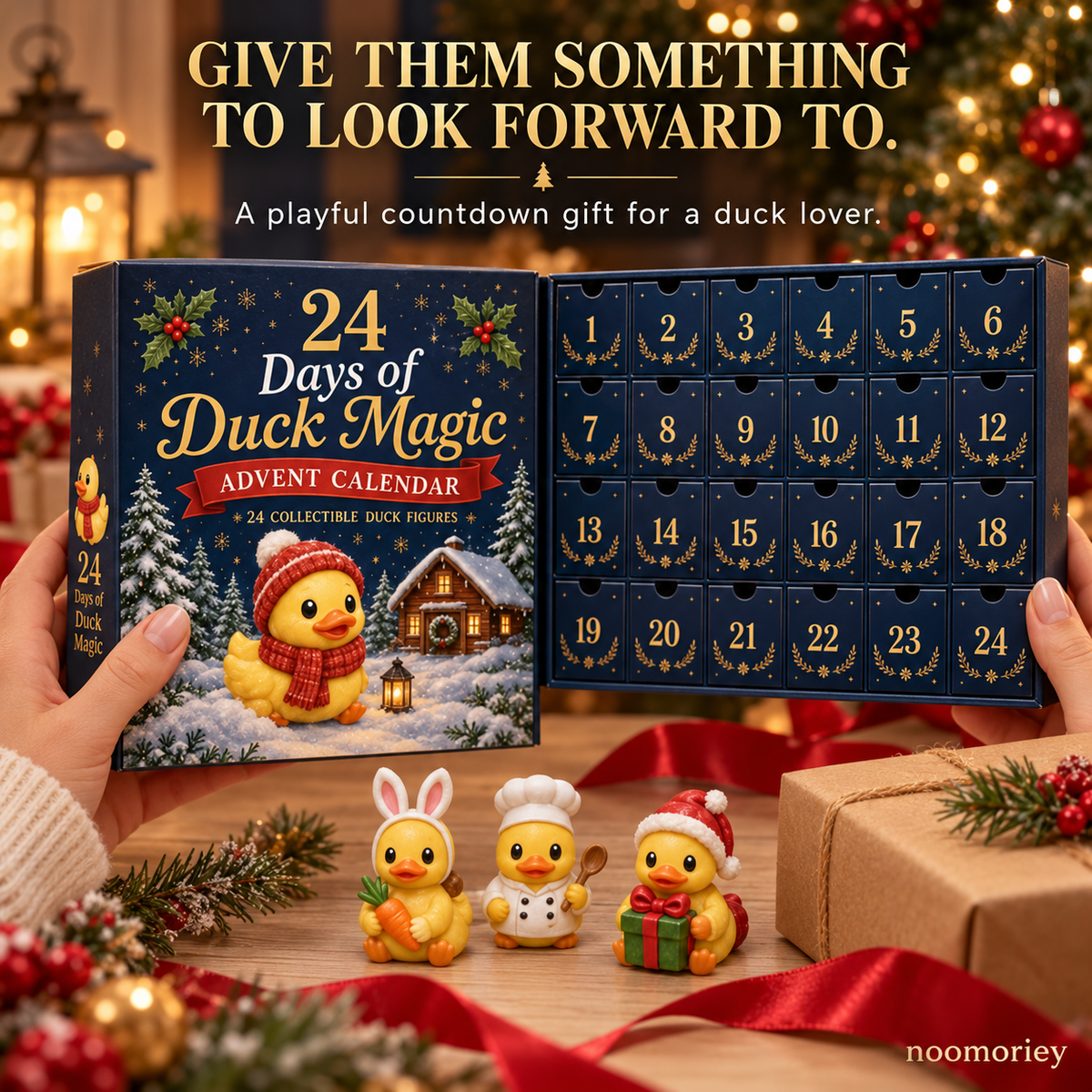 24-Day Duck Advent Calendar – Cute Collectible Duck Figures Christmas Gift Set