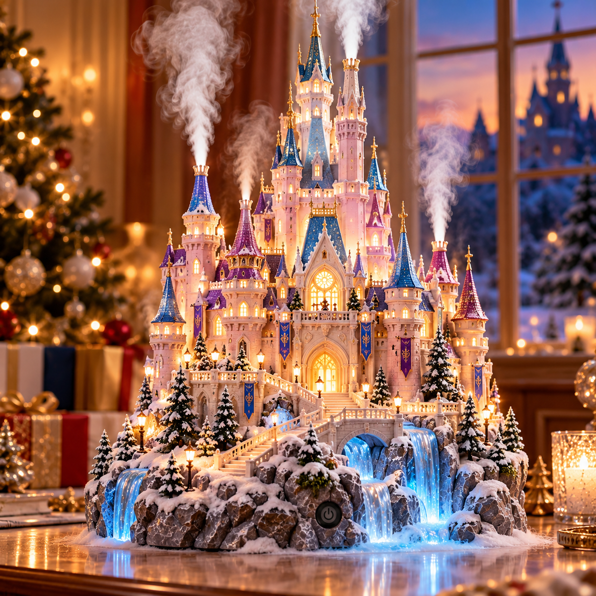 🔥LAST DAY 50% OFF🏰✨ Fairytale Castle Humidifier – Magical Mist, Glowing Windows & Storybook Home Decor