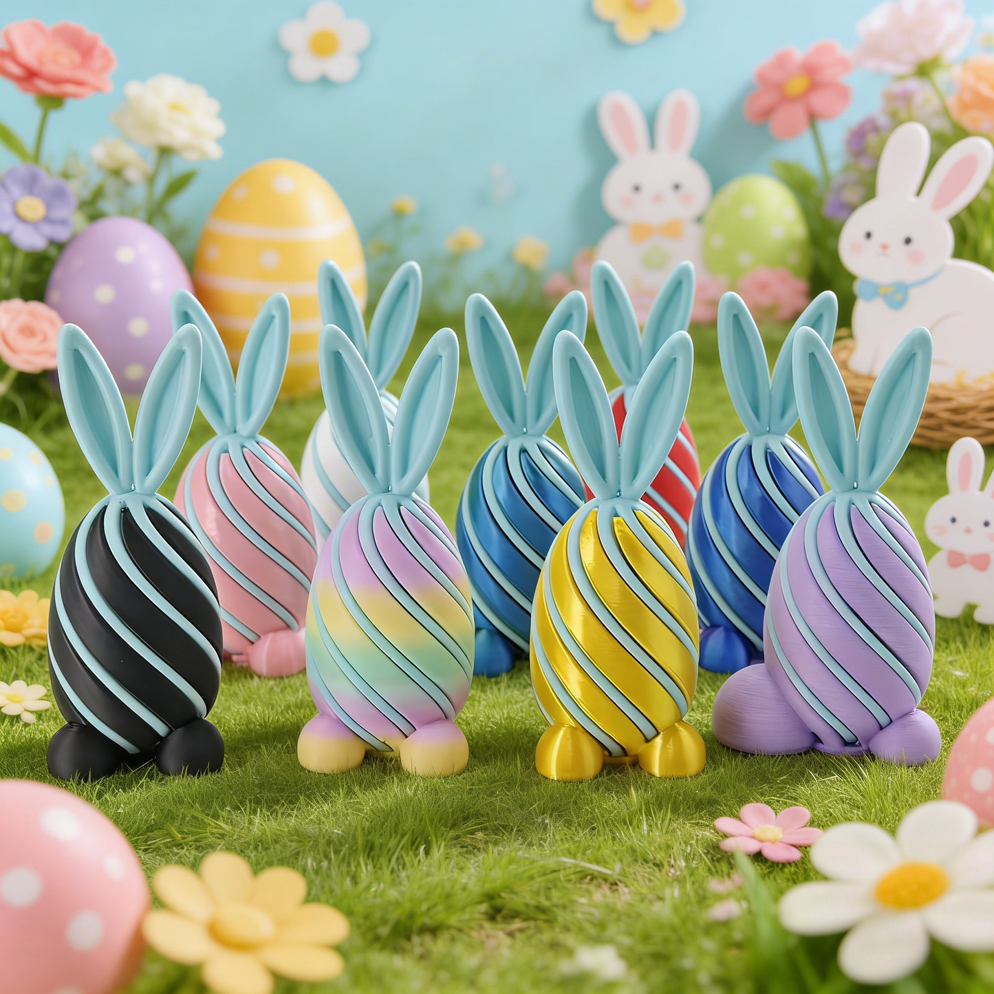 🏆 35K+ SOLD! 3D‐Printed Rabbit Fidget Eggs | Cute Easter Stress Relief & Desk Decor 🐰🧩