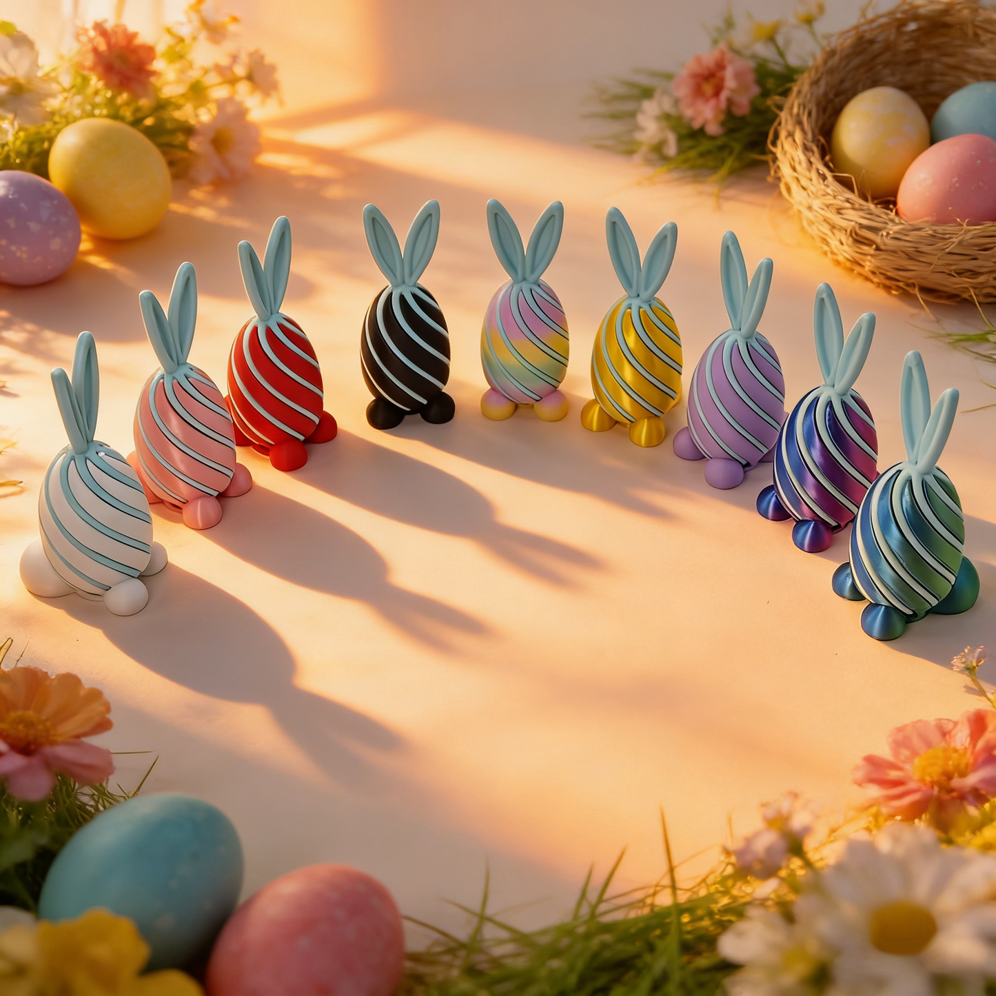 🏆 35K+ SOLD! 3D‐Printed Rabbit Fidget Eggs | Cute Easter Stress Relief & Desk Decor 🐰🧩