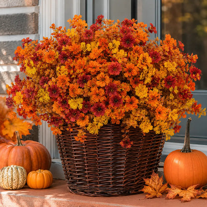 🍂Artificial Fall Flowers Faux Mums for Outdoor Indoor Garden Home Decoration