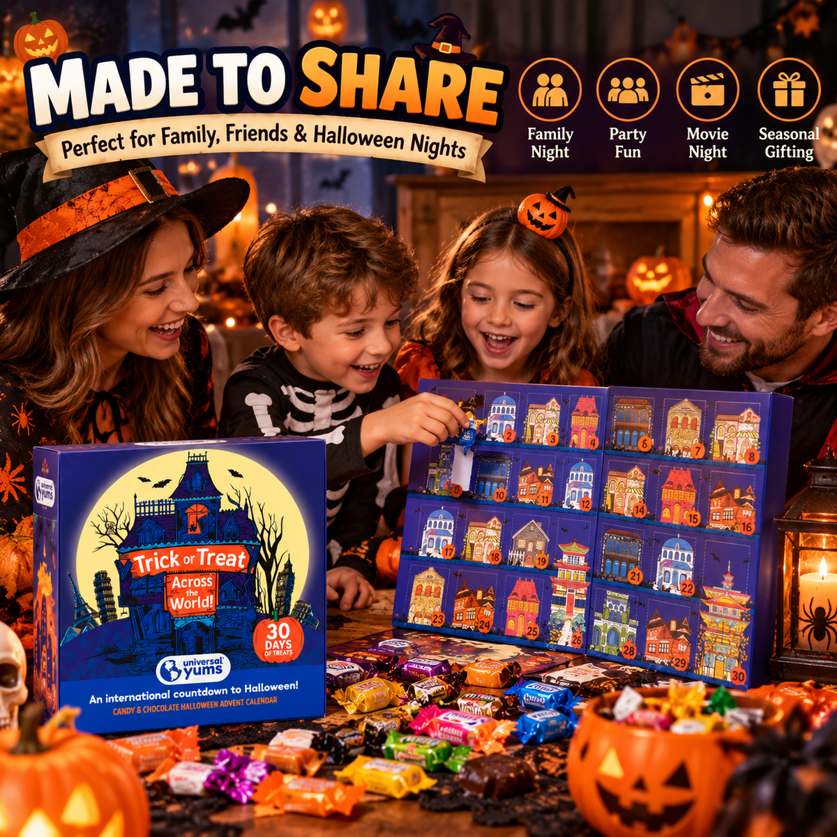 🍬 30 Days of Halloween Treats – 58 International Candy Surprises Advent Calendar
