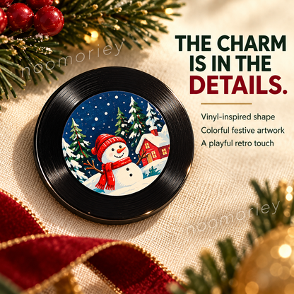 Christmas Vinyl Record Magnets – Cute Retro Holiday Fridge Decor 🎄🎶