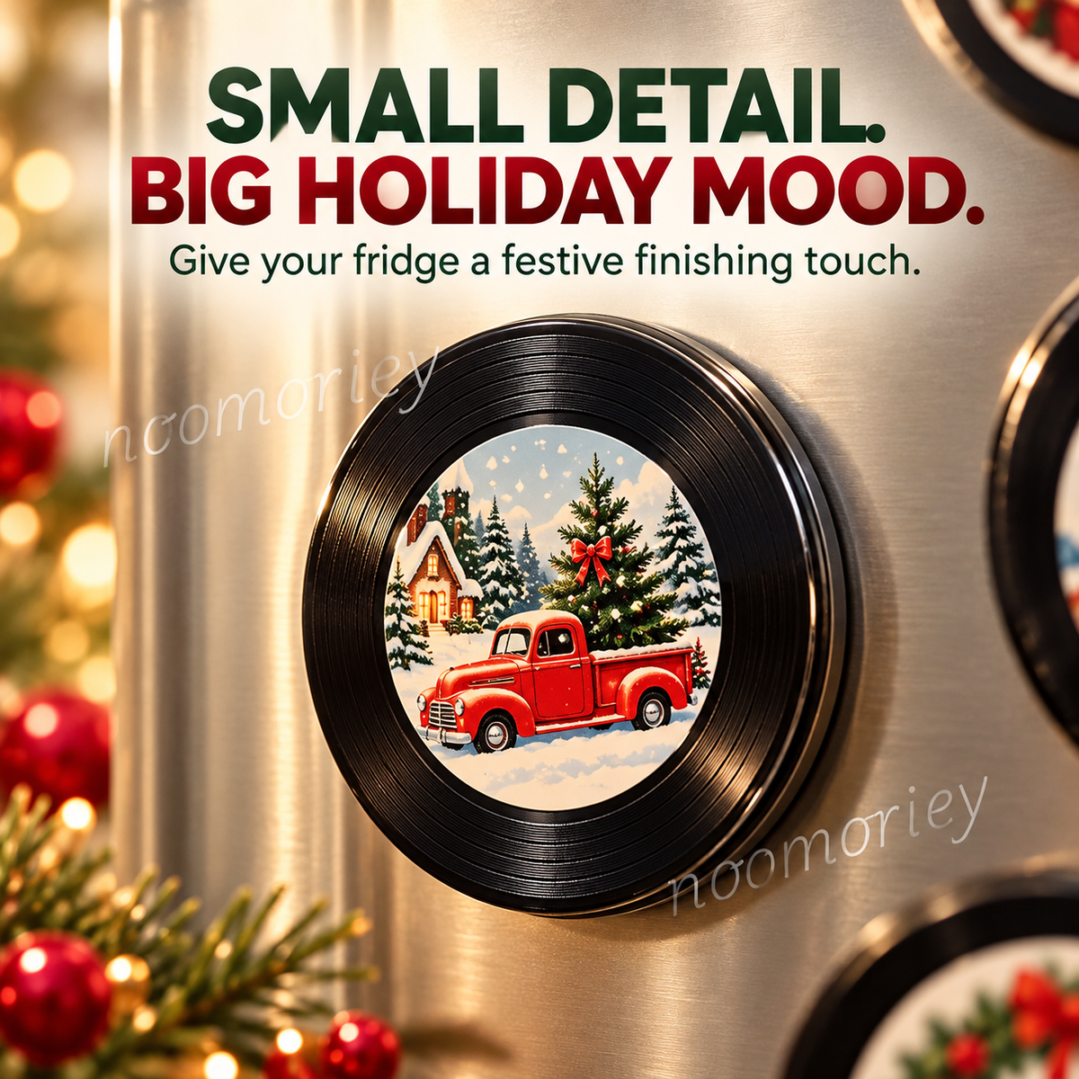Christmas Vinyl Record Magnets – Cute Retro Holiday Fridge Decor 🎄🎶