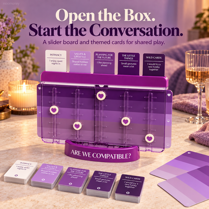 💜 Are We Compatible? Couples Conversation Game – Heart-Slider Board for Date Nights & Meaningful Moments