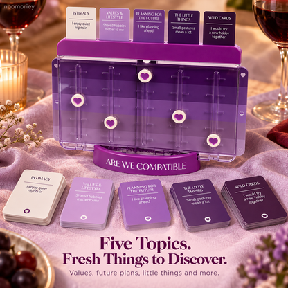 💜 Are We Compatible? Couples Conversation Game – Heart-Slider Board for Date Nights & Meaningful Moments