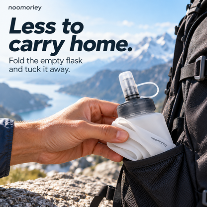 Collapsible Soft Water Bottle, Portable Squeeze Flask for Hiking, Running, Camping & Outdoor Sports