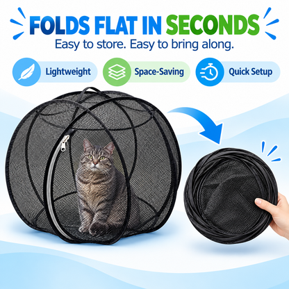 🐱🌿 FreshAir Cat Haven™ – Pop-Up Mesh Playpen