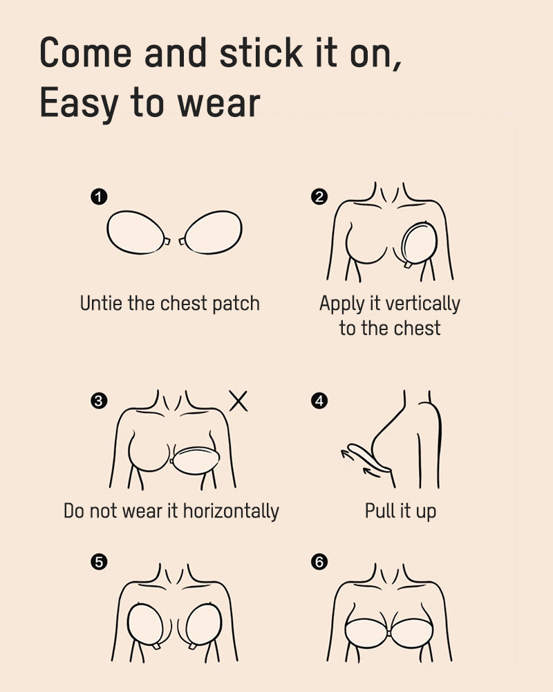 Front Closure Adhesive Invisible Push-Up Bra 2 pcs
