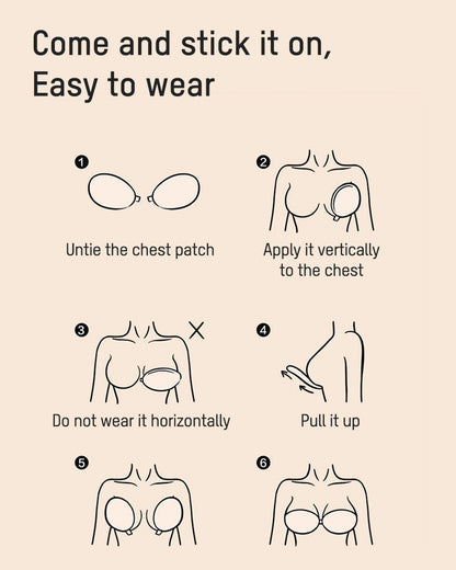 Front Closure Adhesive Invisible Push-Up Bra 2 pcs