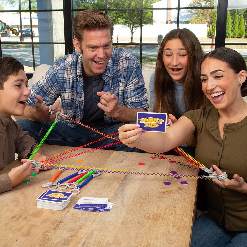 🎉 50% OFF! Family Ties Game with Funny Questions & Colorful Connection Ties