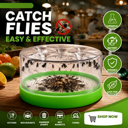 🔌✅ Reusable Fly Trap—no electricity, no poison! 🏠 Safe to use in the kitchen and around children and pets.