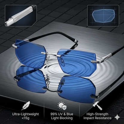 ✨ Auto-Focus Zoom Rimless Eyewear, Anti Blue Light Anti Glare Glasses Relieve Eye Strain for Screen & Outdoor