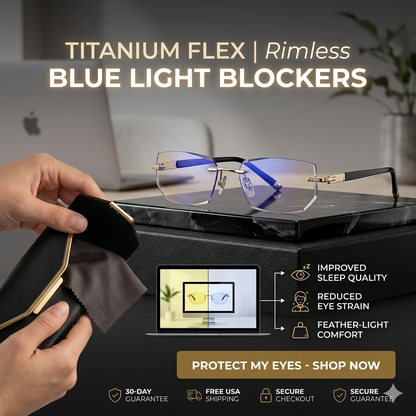 ✨ Auto-Focus Zoom Rimless Eyewear, Anti Blue Light Anti Glare Glasses Relieve Eye Strain for Screen & Outdoor