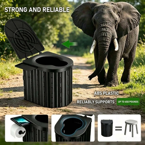 🔥50% OFF – Last Day! 🚽Portable Outdoor Car Folding Toilet, Camping & Travel Emergency Toilet with Odor Control**