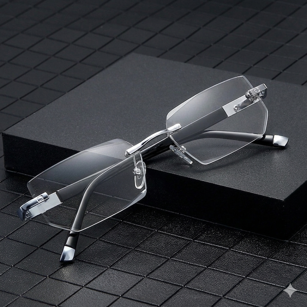 ✨ Auto-Focus Zoom Rimless Eyewear, Anti Blue Light Anti Glare Glasses Relieve Eye Strain for Screen & Outdoor