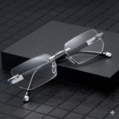 ✨ Auto-Focus Zoom Rimless Eyewear, Anti Blue Light Anti Glare Glasses Relieve Eye Strain for Screen & Outdoor