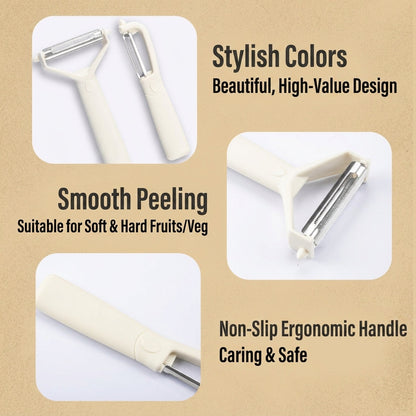 Dual-Style Rotatable Stainless Steel Blade  Vegetable & Fruit Peeler Set