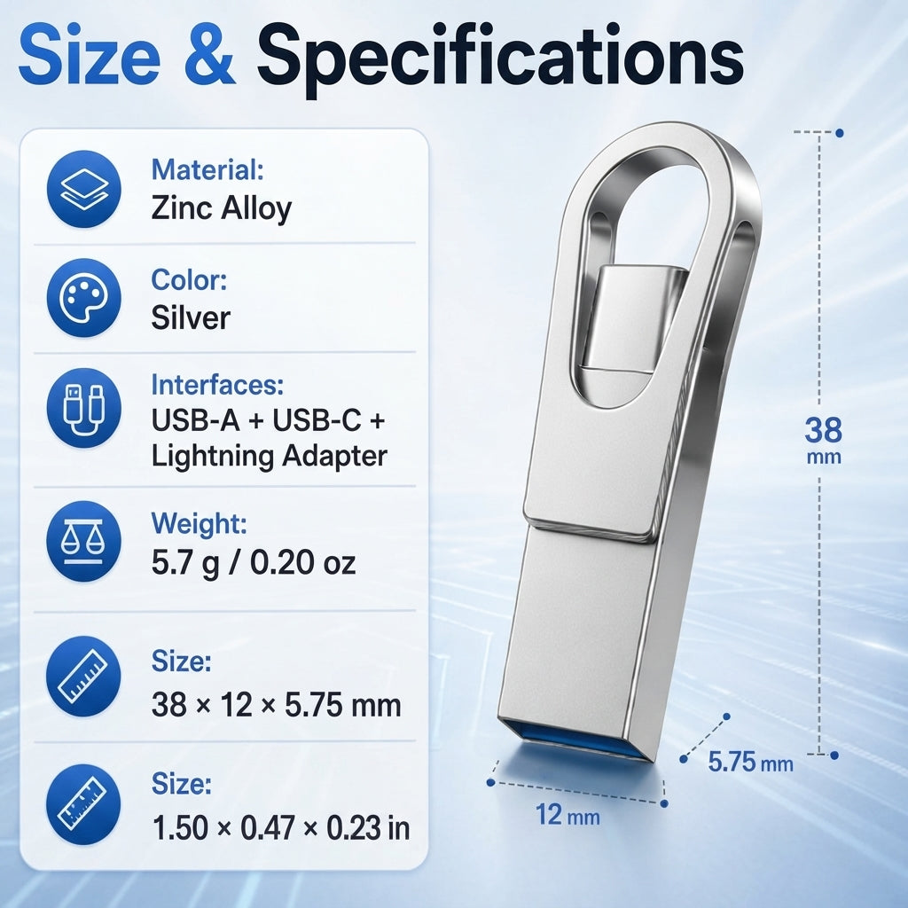 📱 3-in-1 Phone & Computer Flash Drive – Fast Photo & File Transfer