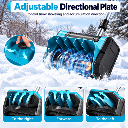 52.8" Foldable Brushless Cordless Snow Shovel – 21V 18,000mAh Battery Included,Perfect for Walkways & Patios