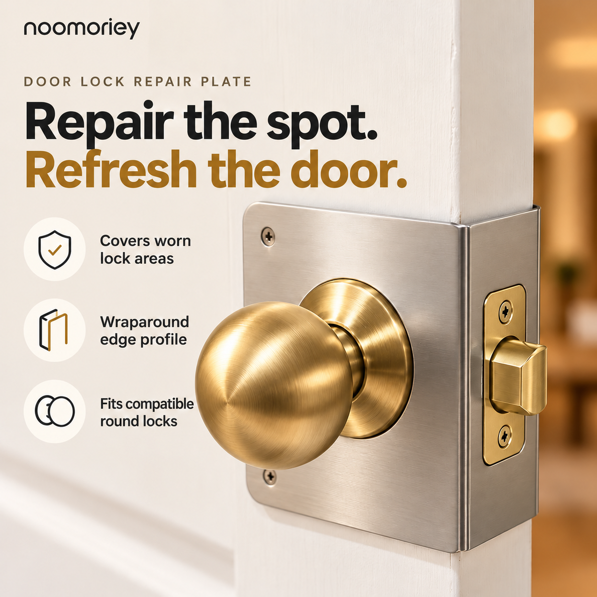 Door Lock Repair Plate – Cover Damaged Lock Areas & Refresh Your Door’s Finish ✨