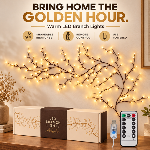✨ Warm LED Branch Lights with Remote – Shape Your Space, Set the Mood 🌿