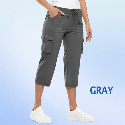 Women Cargo Capri Lightweight Hiking Cropped Pants