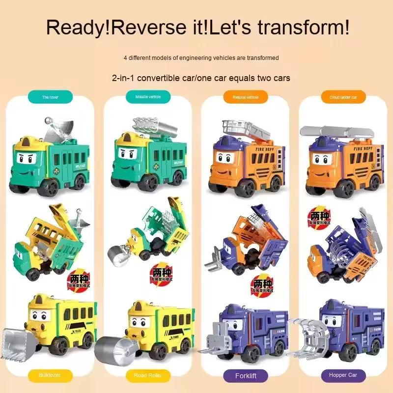 🚗✨Flip & Change Reverse Car | Cartoon Transformable Kids Toy