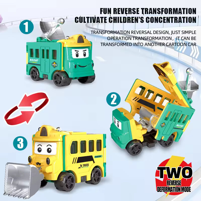🚗✨Flip & Change Reverse Car | Cartoon Transformable Kids Toy