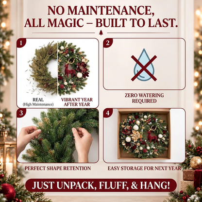 🦌 Vintage Forest Christmas Wreath – A Storybook Holiday Welcome