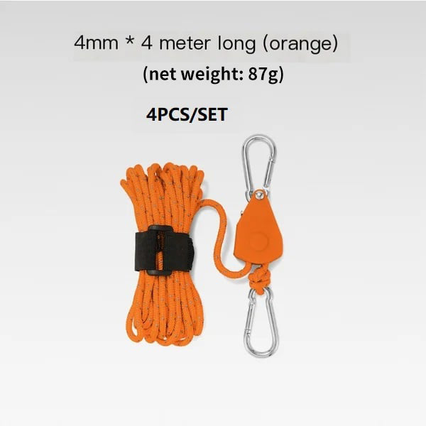 🔥Portable Adjustable Fix Tent High Strength Fast Release Pulley Camping Rope