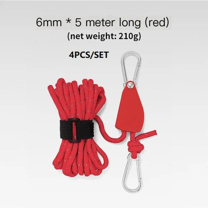 🔥Portable Adjustable Fix Tent High Strength Fast Release Pulley Camping Rope