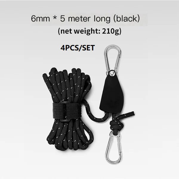 🔥Portable Adjustable Fix Tent High Strength Fast Release Pulley Camping Rope