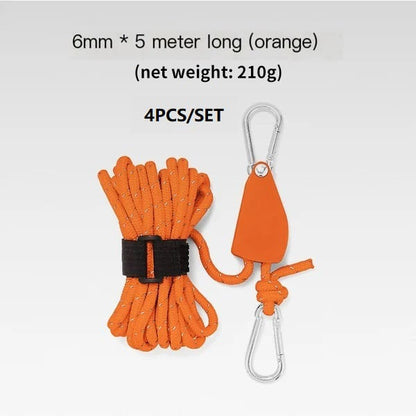 🔥Portable Adjustable Fix Tent High Strength Fast Release Pulley Camping Rope