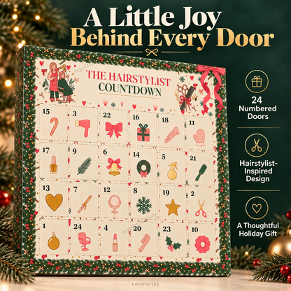 Christmas Advent Calendar for Hair Stylists, 24 Days of Beauty Salon Surprises, Hairstylist Christmas Gift, Hairdresser Gift Set, Festive Salon Decor