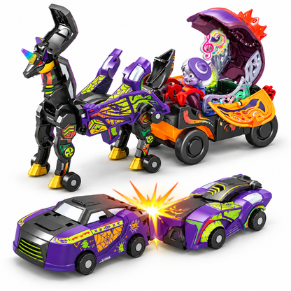 🚗2-in-1 Magnetic Transforming Dragon Car Toy – Racing Car Set！！！