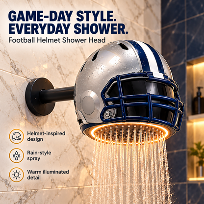 Helmet Shower Head – Rain-Style Spray with a Glowing Light Ring