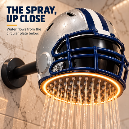 Helmet Shower Head – Rain-Style Spray with a Glowing Light Ring