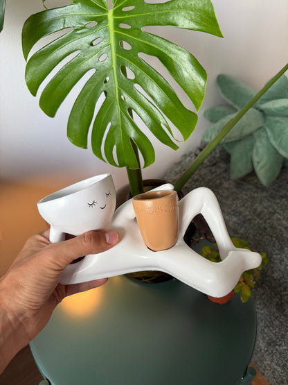 🌵Handmade Lady Plant Pot