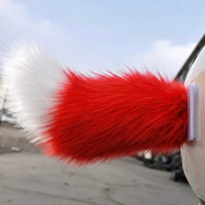 Fluffy Faux Fox Tail Car Ornament, Vehicle Rear Bumper Plush Tail Decor, Cute Auto Exterior Accessory for Car Styling