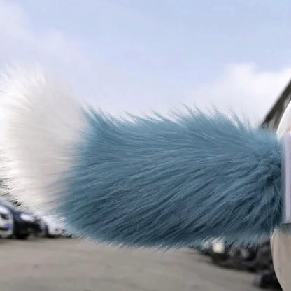 Fluffy Faux Fox Tail Car Ornament, Vehicle Rear Bumper Plush Tail Decor, Cute Auto Exterior Accessory for Car Styling